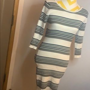 Stripped Midi Dress